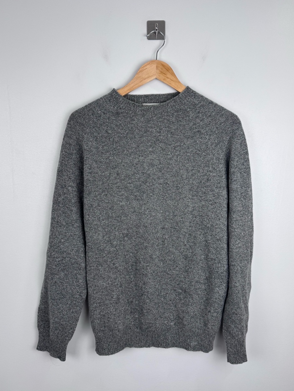 Sunspel Men Lambswool Grey Sweater Size Small